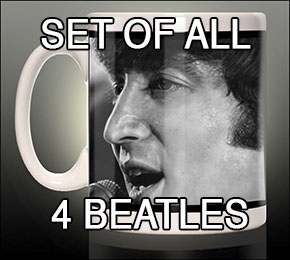 A Hard Day's Night Beatles Full Set of 4 Coffee Mugs